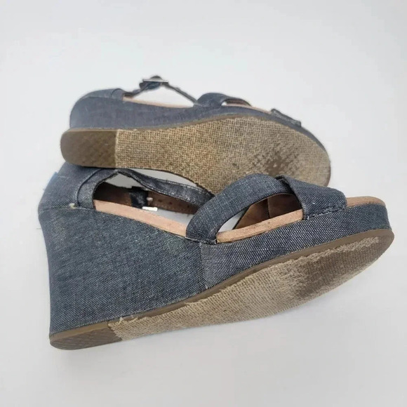 [TOMS] Sienna Iridescent  Black Denim Wedge Heel Sandals - 8.5 - Picture 11 of 11